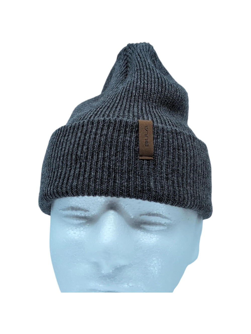 Bula Hat Cap Beanie One Size Gray Knit Cuffed Solid Winter Mens Stretch Casual